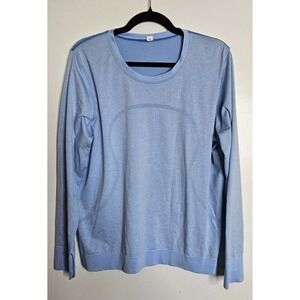 Women Lululemon Swiftly Relaxed Long-Sleeve Shirt Light Blue Size 12 Running